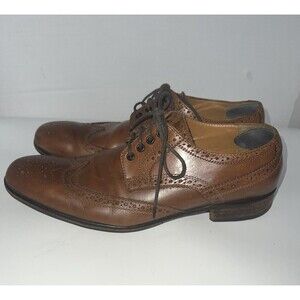 Broletto Wingtip Shoes Mens Sz 10 Bartolomeo Oxford Brown Dress Italy Career
